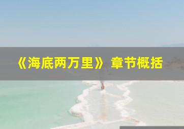 《海底两万里》 章节概括